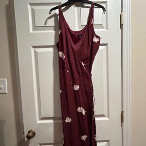 Ann Taylor burgundy wrap dress